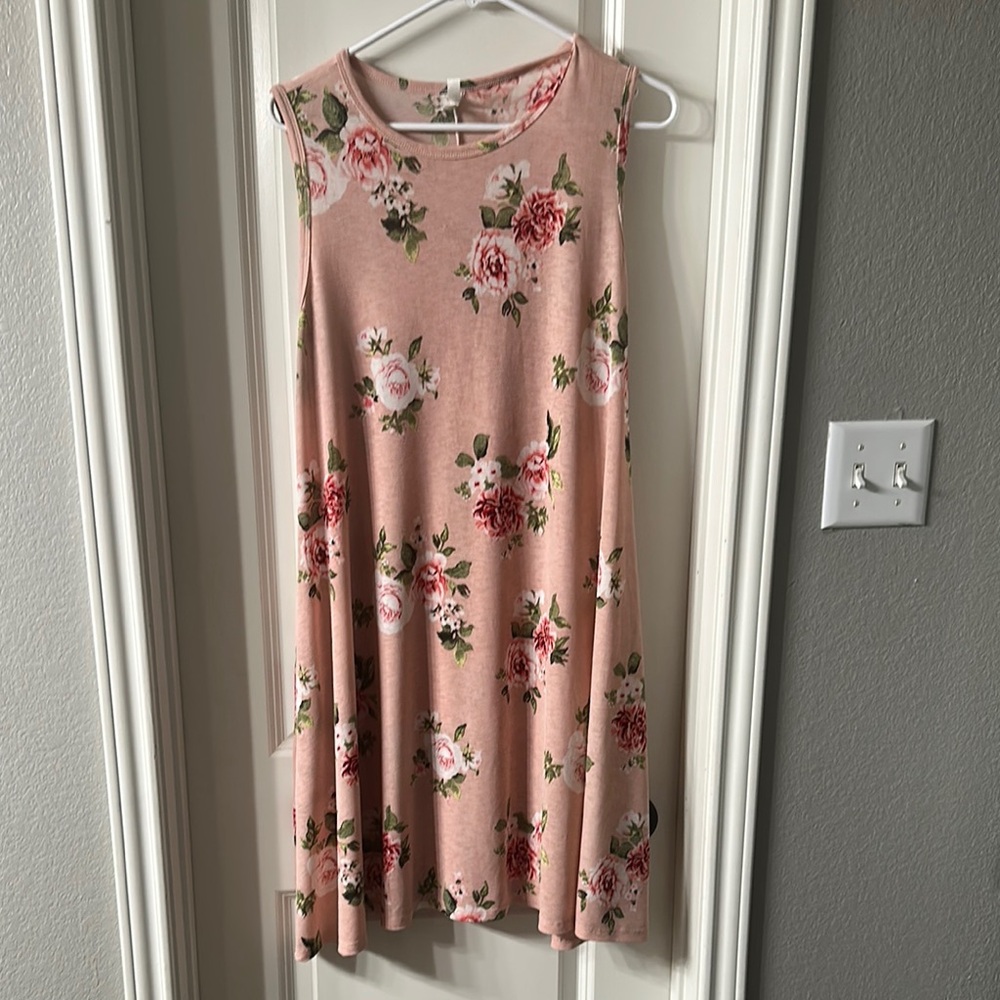 Honey and Lace Pink Floral Midi Dress